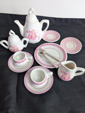 Astor Lane Porcelain Mini Ballerina Tea Set Ballet Shoe 14Pc